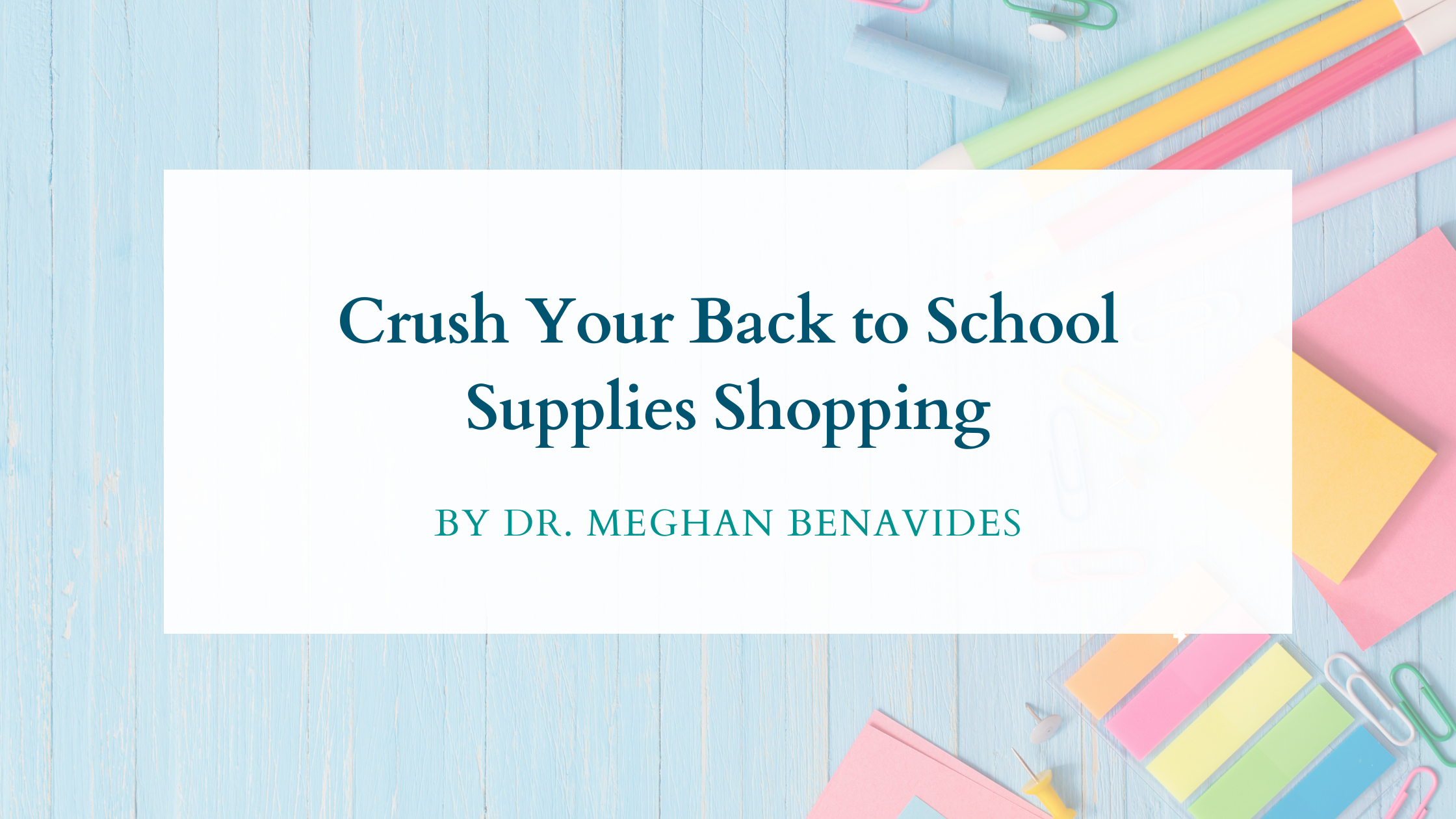 Back-to-school shopping with a focus on function over fashion, highlighting practical supplies like pens, pencils, and folders for students with executive functioning challenges.